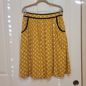 Retro Yellow Polka Dot Skirt